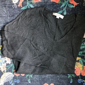 Loft Maternity V-Neck Charcoal Sweater, Size Medium